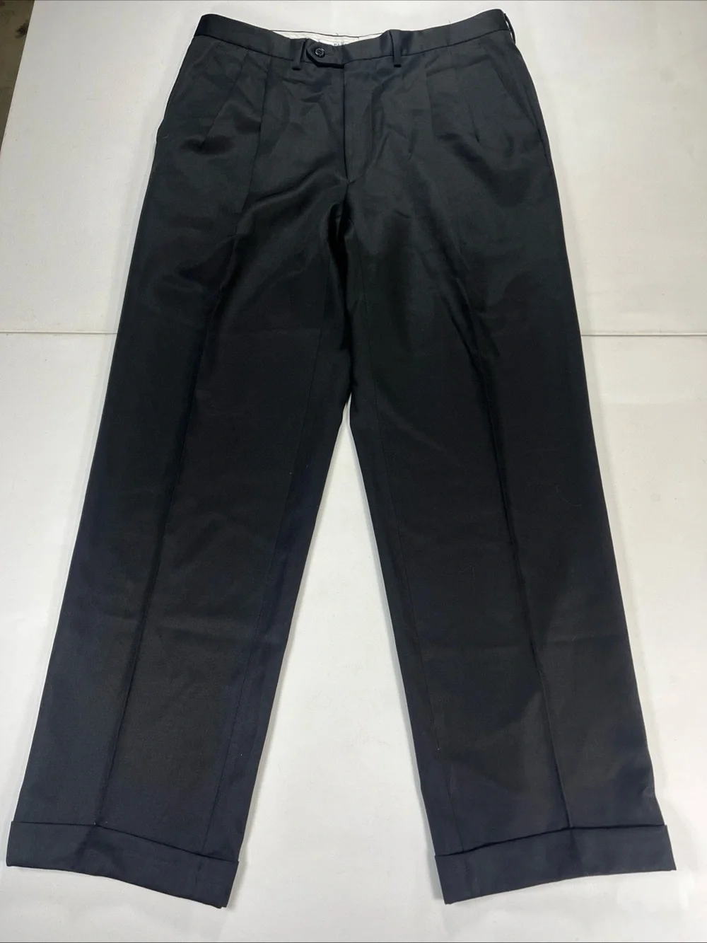 Pazoni Pants Black Wool Made In Italy Dress Trousers Classic Como Men’s 34 X 31